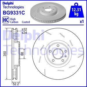 Гальмівний диск - (95B615301, 95B615301F, 95B615301H) Delphi BG9331C