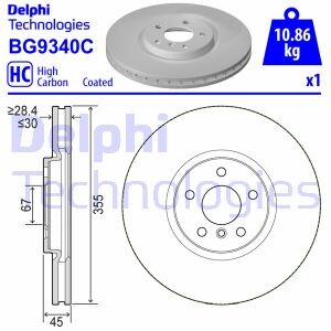 Гальмівний диск - (34106881045, 34116865711, 6881045) Delphi BG9340C