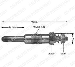 Свеча накаливания - (116610535800, 116760535801, 1542411) Delphi HDS221