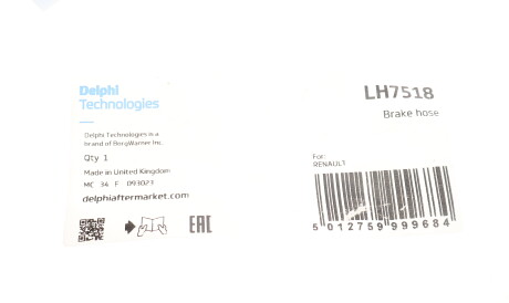 Фото 2 - Гальмівний шланг Delphi LH7518