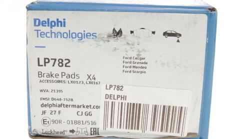Фото 7 - Гальмівні колодки Delphi LP782