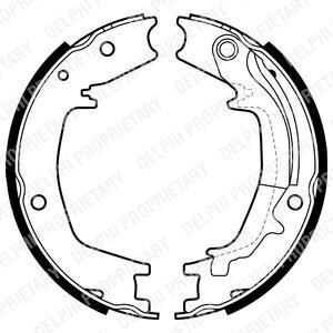 Комплект тормозных колодок, стояночная тормозная система - (583502EA10, 583503AA00, 583052HA10) Delphi LS1985