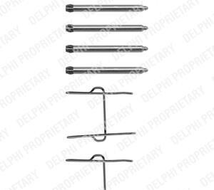 Монтажний набір гальмівних колодок CITROEN AX, SAXO PEUGEOT 106 I, 106 I/HATCHBACK, 106 II, 106 II/HATCHBACK 1.0-1.6 07.86-07.04 - ((442766, 442794)) Delphi LX0081
