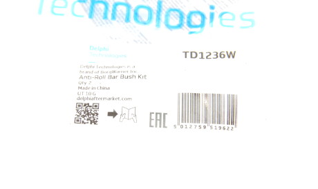 Фото 2 - Втулка стабілізатора Delphi TD1236W