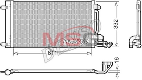 Радіатор кондиціонера - (6R0820411D, 6R0820411Q, 6R0820411A) DENSO DCN02034