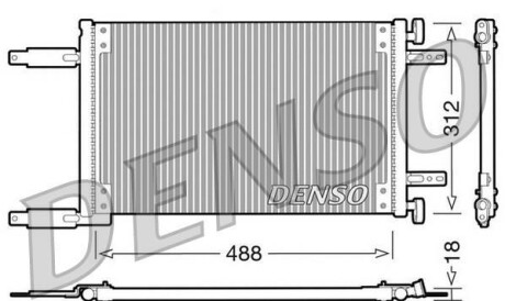 Конденсатор, кондиционер - (46736891, 46811208, K46736891) DENSO DCN09041