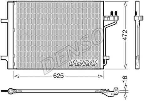 Радіатор кондиціонера - (1768031, 1808330, 1857264) DENSO DCN10047