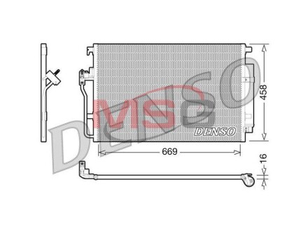 Конденсатор, кондиционер - (68013633AA, 2E0820413, 2E0820413F) DENSO DCN17056 (фото 1)