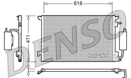 Конденсатор, кондиционер - (13114943, 13101840, 1850077) DENSO DCN20035