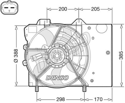 Fan, radiator - (9801666680, 1610781580, 1253Q0) DENSO DER21024