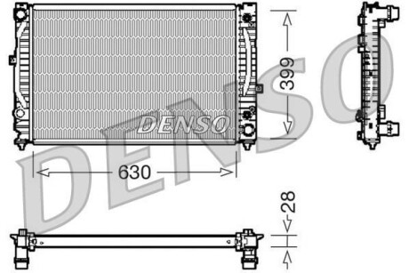 Радиатор, охлаждение двигателя - (4B0121251AF, 8D0121251BB) DENSO DRM02031