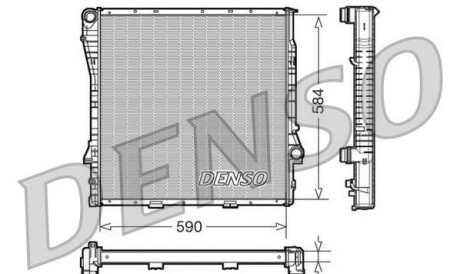 Радиатор, охлаждение двигателя - (1439103, 17101439103, 17107544668) DENSO DRM05115