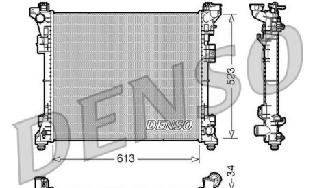 Радиатор, охлаждение двигателя - (4677751AA, 4677755AA, 4677755AD) DENSO DRM06006