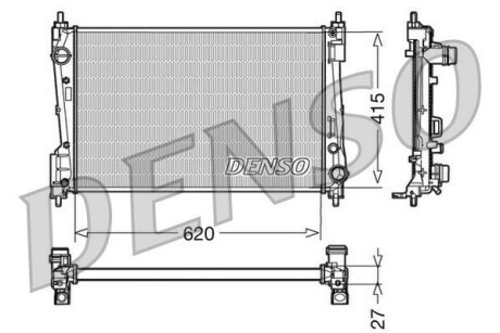 Радиатор, охлаждение двигателя - DENSO DRM09110