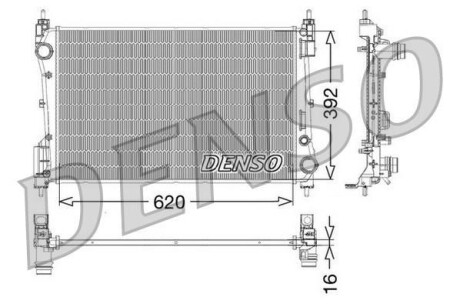 Радиатор, охлаждение двигателя - DENSO DRM09114