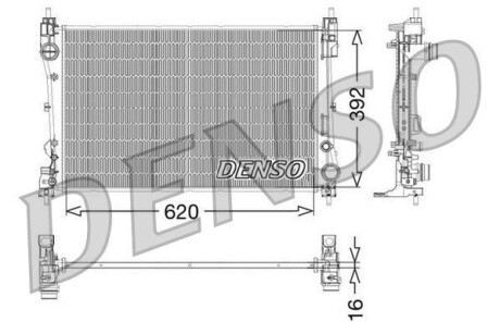 Радиатор, охлаждение двигателя - DENSO DRM09115