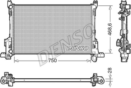 Радіатор основний - (4422502, 93868353, 214104344R) DENSO DRM09175