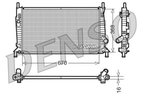 Радиатор, охлаждение двигателя - (lfb715200a, rf7n15200) DENSO DRM10075