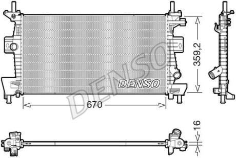 Радіатор основний - (1727475, BV618005AD, 1697482) DENSO DRM10114