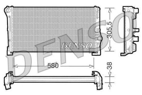 Радиатор, охлаждение двигателя - DENSO DRM13010