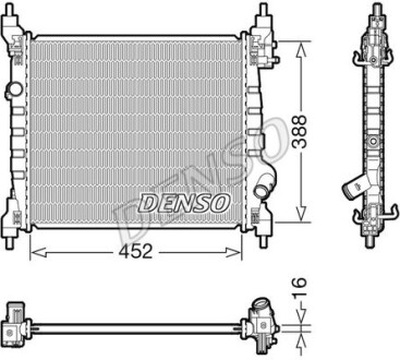 Радіатор основний - (96676341, 96984450) DENSO DRM15014