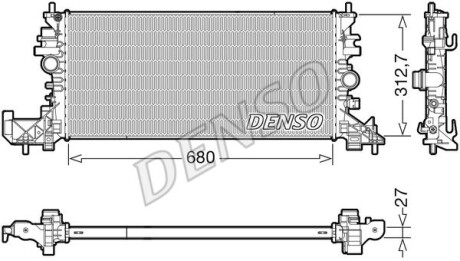 Радіатор двигуна - DENSO DRM20118