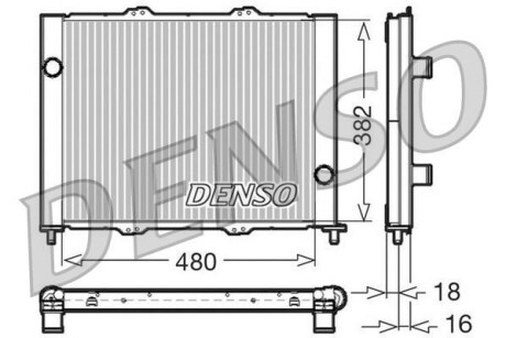 Радиатор, охлаждение двигателя - (7711135783, 8200115541) DENSO DRM23099