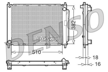 Радиатор, охлаждение двигателя - (8200134606, 8200149953, 8200289181) DENSO DRM23100