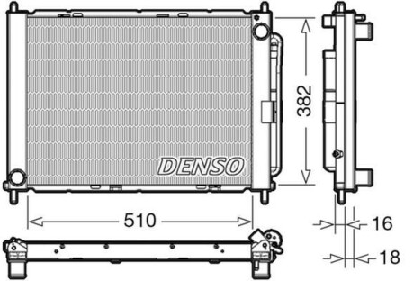 Радіатор, охолодження двигуна - (8200369308, 8200580292) DENSO DRM23104