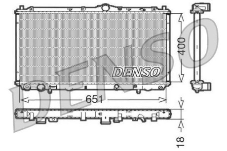 Радиатор, охлаждение двигателя - (mr299522) DENSO DRM33061