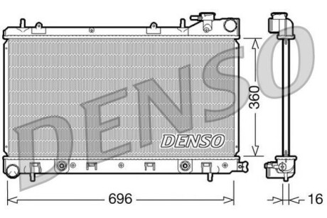 Радиатор, охлаждение двигателя - (45111SA030, 45111SA031) DENSO DRM36002