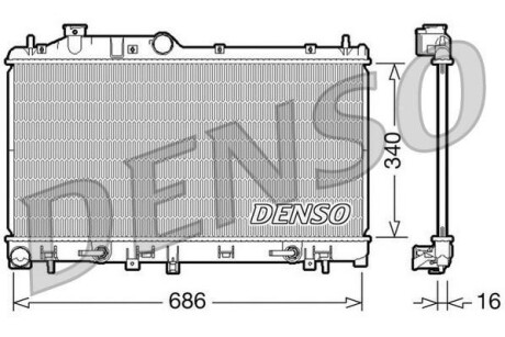 Радиатор, охлаждение двигателя - (45111AG010) DENSO DRM36008