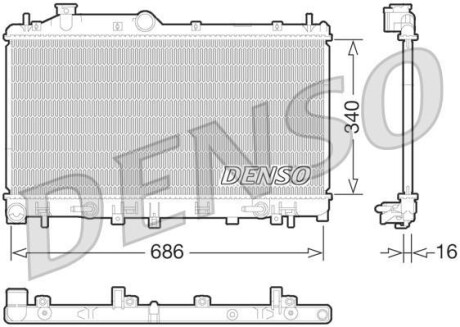 Радиатор, охлаждение двигателя - (45119AJ020) DENSO DRM36015