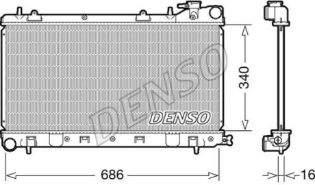 Теплообменник - (45111FC350, 45111FC370, 45119FA040) DENSO DRM36017