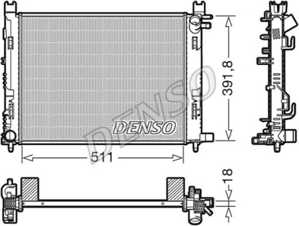 Chlodnica wody - (214100055R, 214101612R, 214105423R) DENSO DRM37002