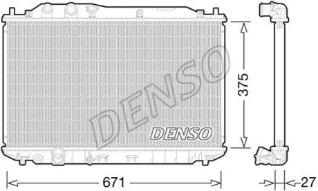 Радиатор, охлаждение двигателя - (19010RNAJ51) DENSO DRM40029 (фото 1)