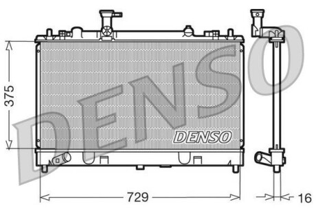 Радиатор, охлаждение двигателя - (rf5c15200, f4zz8005c, rf5c15200c) DENSO DRM44011 (фото 1)