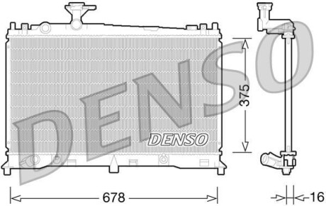 Радиатор, охлаждение двигателя - (lf2115200, lf2115200a, lf2115200b) DENSO DRM44027