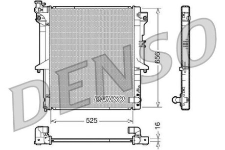 Радиатор, охлаждение двигателя - (1350A182, 1350A314, 1350A348) DENSO DRM45017