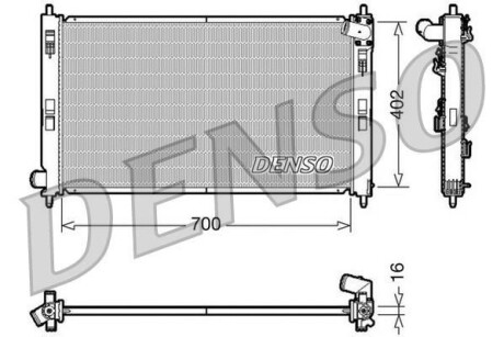 Радиатор, охлаждение двигателя - (1350A297, MN156092) DENSO DRM45023