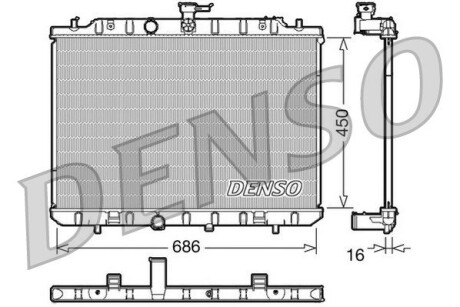 Радиатор, охлаждение двигателя - (21400JG300, 21400JG000, 21400JG40A) DENSO DRM46006