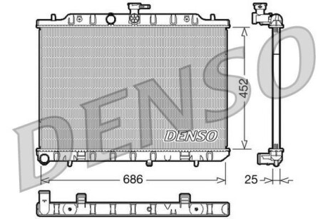 Радиатор, охлаждение двигателя - (214003UC5A, 21400JG700, 21400JG75A) DENSO DRM46007