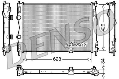 Радиатор, охлаждение двигателя - (21400JD70A, 21400JD70B, 21400JD71A) DENSO DRM46017