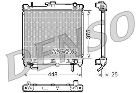 Радиатор, охлаждение двигателя - (1770080A00, 1770081A00, 1770082A00) DENSO DRM47003