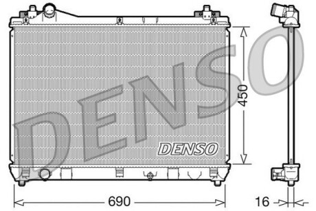 Радиатор, охлаждение двигателя - (1770065J00) DENSO DRM47016 (фото 1)