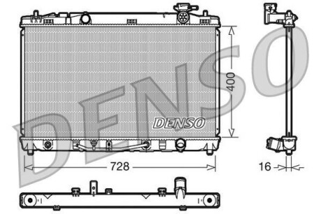 Радиатор, охлаждение двигателя - (164000H210, 164000H220, 164000H240) DENSO DRM50041