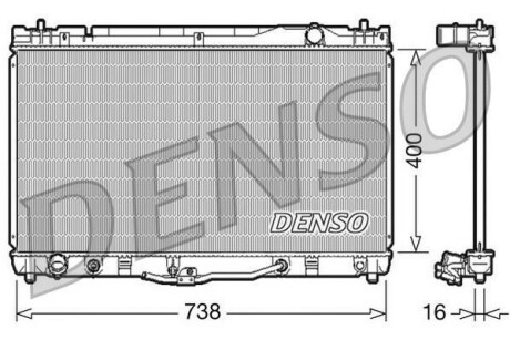 Радиатор, охлаждение двигателя - (1640020270, 1640020271, 1640020150) DENSO DRM50043