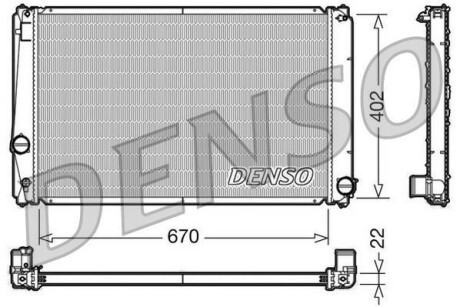 Радиатор, охлаждение двигателя - (g90100R020, 1640028570) DENSO DRM50053