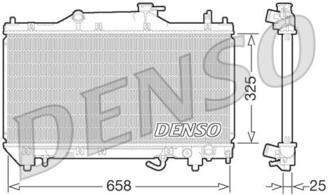Радіатор, система охолодження двигуна - DENSO DRM50067