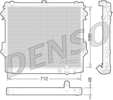 Радиатор, охлаждение двигателя - (164000R010, 164000R020) DENSO DRM50074